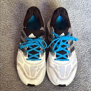 Adidas Supernova Athletic Shoes. White, Silver & Blue. Men’s Size 8.